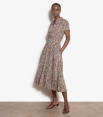 Apricot Stone Animal Print Shirt Dress