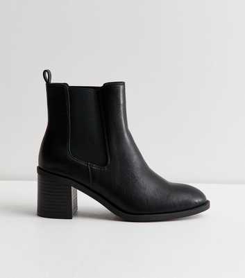 Wide Fit Black Block Heel Chelsea Ankle Boots