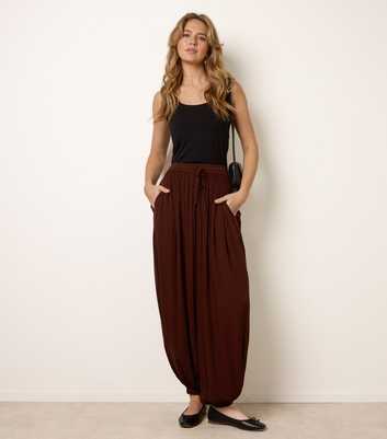 Blue Vanilla Dark Brown Tapered Cuff Trousers