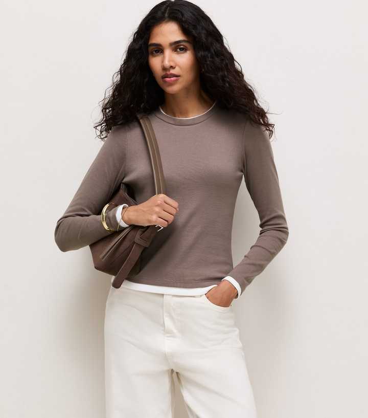 Mink Cotton Rich Double Layer Long Sleeve Top