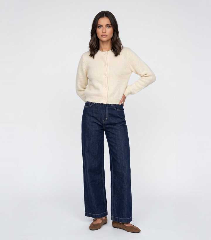 Urban Bliss Cream Knitted Cropped Cardigan