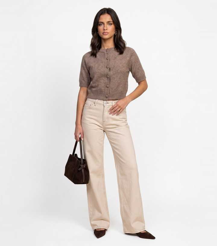 Urban Bliss Stone Short Sleeve Knitted Cardigan