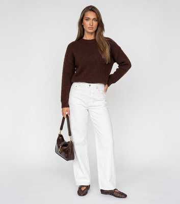 Urban Bliss Brown Knitted Crew Neck Jumper