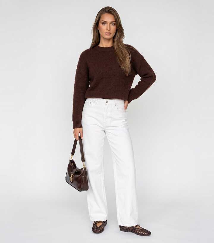 Urban Bliss Brown Knitted Crew Neck Jumper