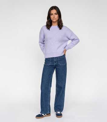Urban Bliss Lilac Knitted Crew Neck Jumper