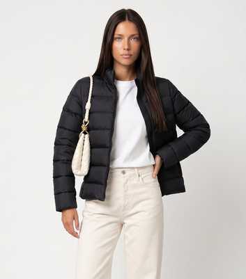 Urban Bliss Black High Neck Lightweight Puffer Jacket