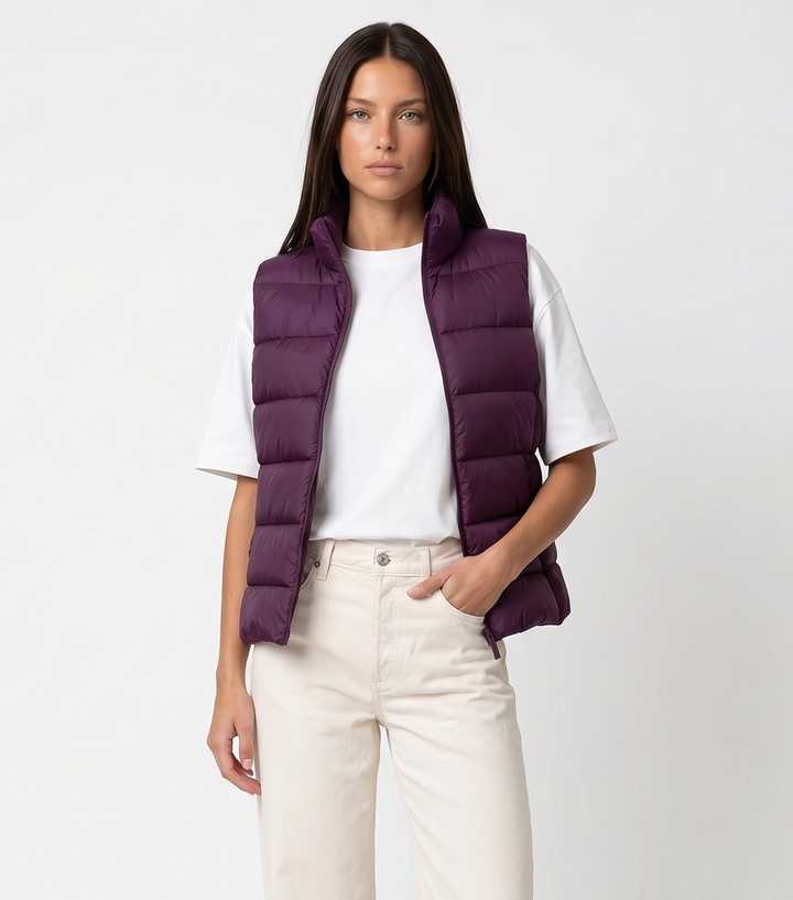 Urban Bliss Dark Purple Lightweight Padded Gilet