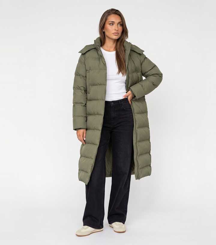 Urban Bliss Light Khaki Seamless Longline Puffer Coat