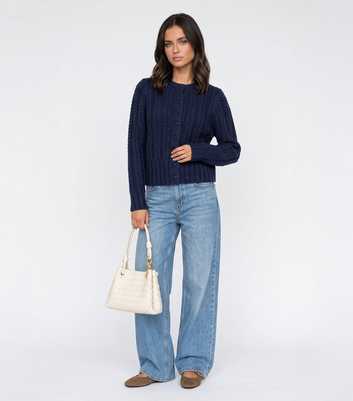 Urban Bliss Navy Cabled Cardigan