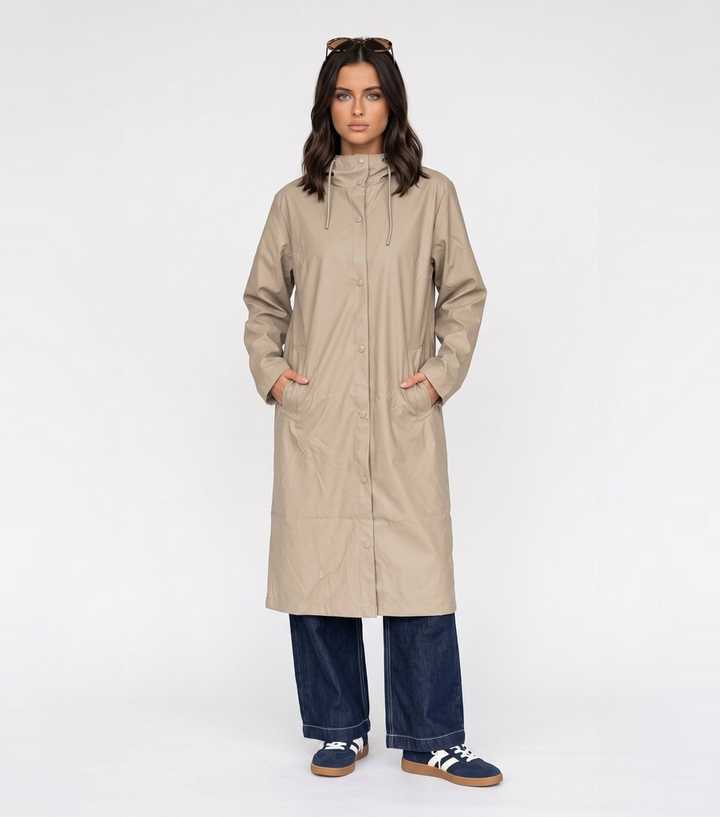 Urban Bliss Stone Hooded Longline Raincoat
