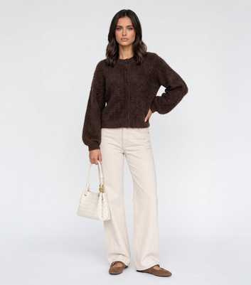 Urban Bliss Mid Brown Brushed Boucle Cardigan