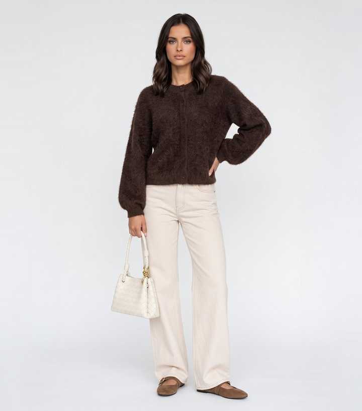 Urban Bliss Mid Brown Brushed Boucle Cardigan