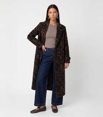 Urban Bliss Brown Animal Print Formal Coat