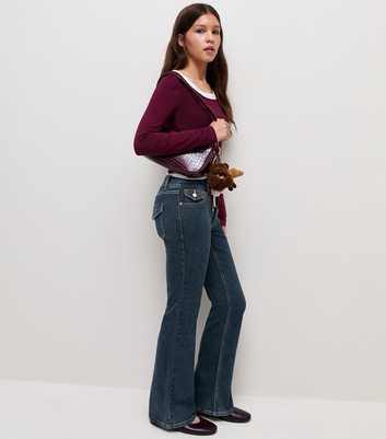 Girls Blue Low Rise Flared Jeans