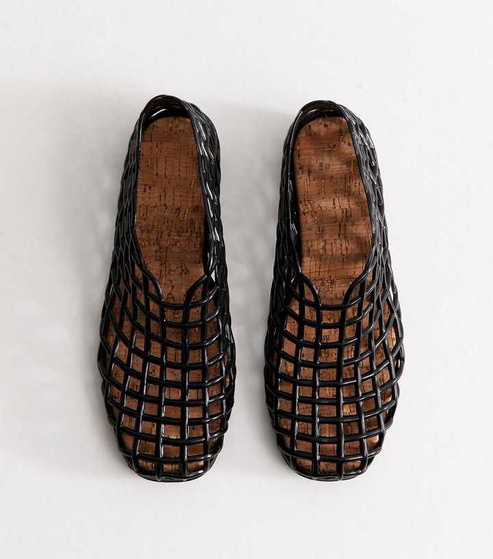 Truffle Black Jelly Lattice High Top Ballet Pumps