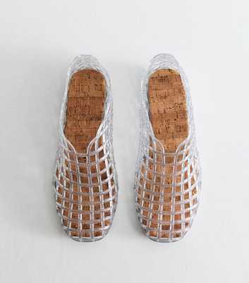 Silver Sparkly Jelly Lattice High Top Ballet Pumps