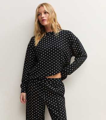 Premium Black Spot Print Sweatshirt