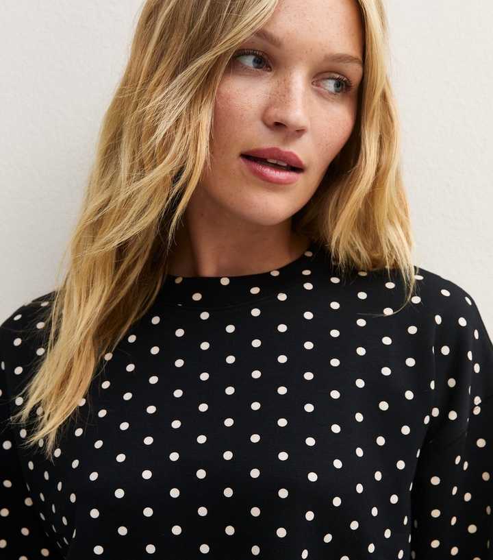 Premium Black Spot Print Sweatshirt