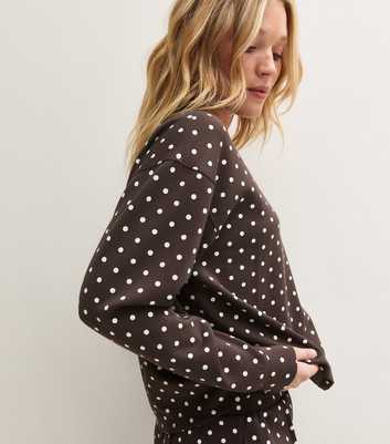 Premium Brown Spot Print Sweatshirt