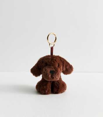 Brown Faux Fur Dog Plush Bag Charm