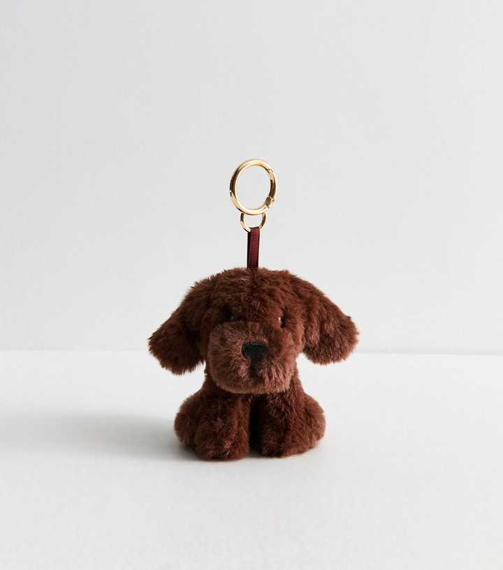 Brown Faux Fur Dog Plush Bag Charm
