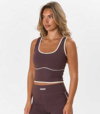 Peach:Fit Dark Brown Arabella Cropped Vest Top