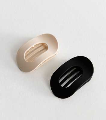Danielle Creations Pack Of 2 Black Flat Hair Claw Clips