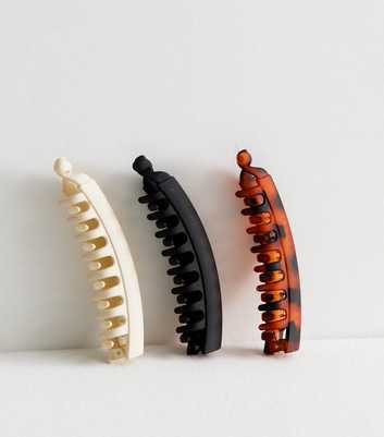 Danielle Creations Pack Of 3 Brown Banana Hair Clips