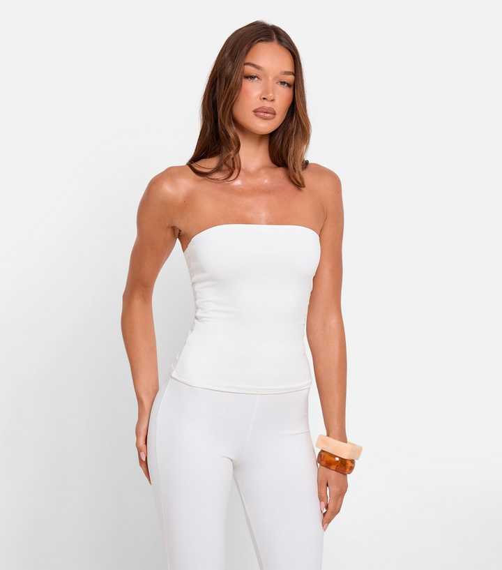 Public Desire White Bandeau Top