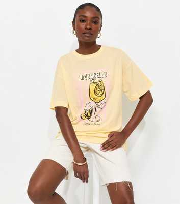 Light Yellow Cotton Limoncello Oversized T-Shirt