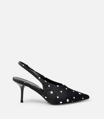 Public Desire Black Polka Dot Court Heels