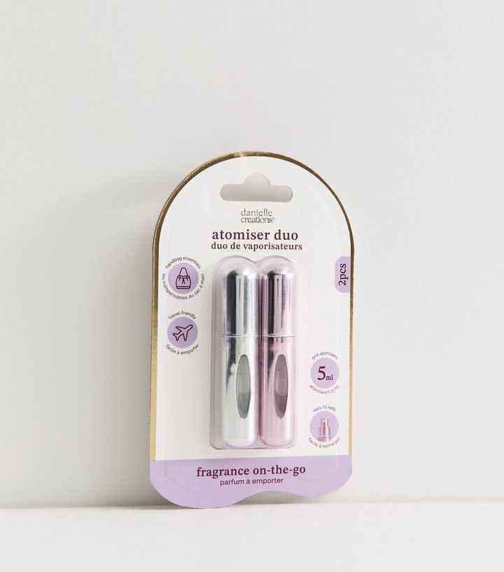 Danielle Creations Silver Travel Perfume Atomiser Duo