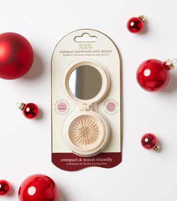 Danielle Creations Cream Compact Mirror with Brush