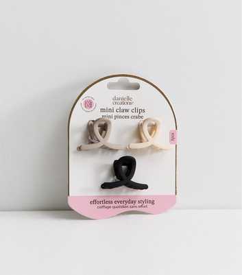 Danielle Creations Pack of 3 Multicolour Mini Hair Claw Clips