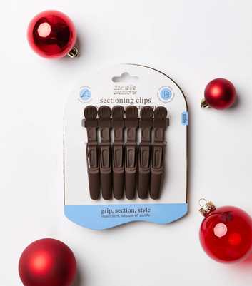 Danielle Creations Pack of 6 Brown Sectioning Hair Clips