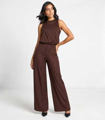 Arch Brown Sleeveless Bubble Hem Top