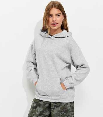Girls Grey Cotton Rich Relaxed Hoodie