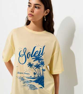 Light Yellow Cotton Soleil Oversized T-Shirt