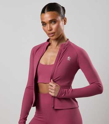 Gym King Light Burgundy 365 Funnel Neck Zipped Sweatshirt