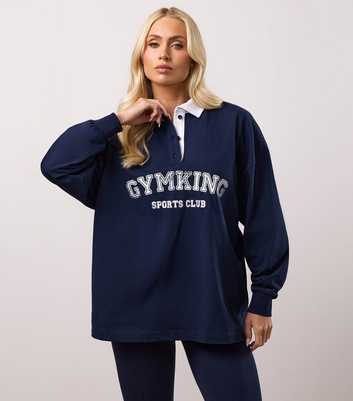 Gym King Navy Cotton Synergy Rugby Shirt