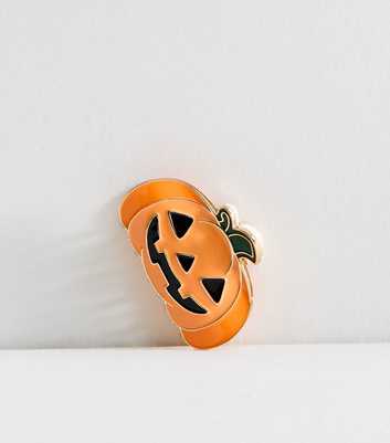 Orange Enamel Pumpkin Hair Claw Clip