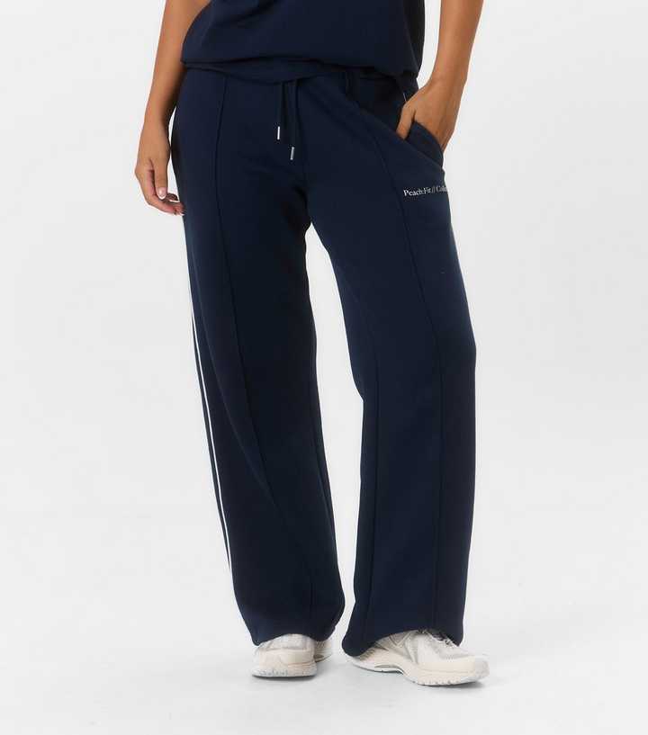 Peach:Fit Navy Side Trim Straight Leg Emilia Joggers