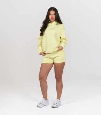 Peach Fit Bright Yellow Sleeve Trim Heather Hoodie