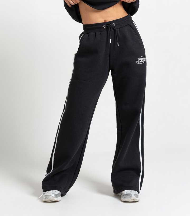 Peach:Fit Black Side Stripe Laelia Joggers