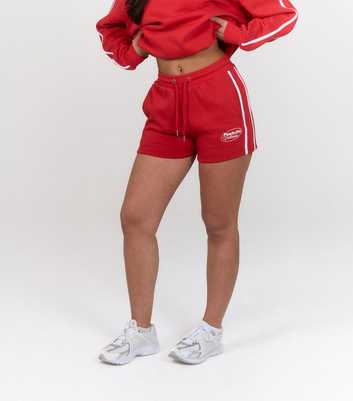 Peach Fit Bright Red Side Stripe Laelia Shorts