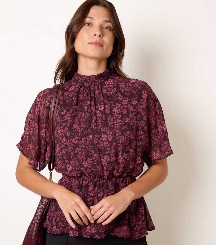 Blue Vanilla Multicolour Shirred Waist Floral Top