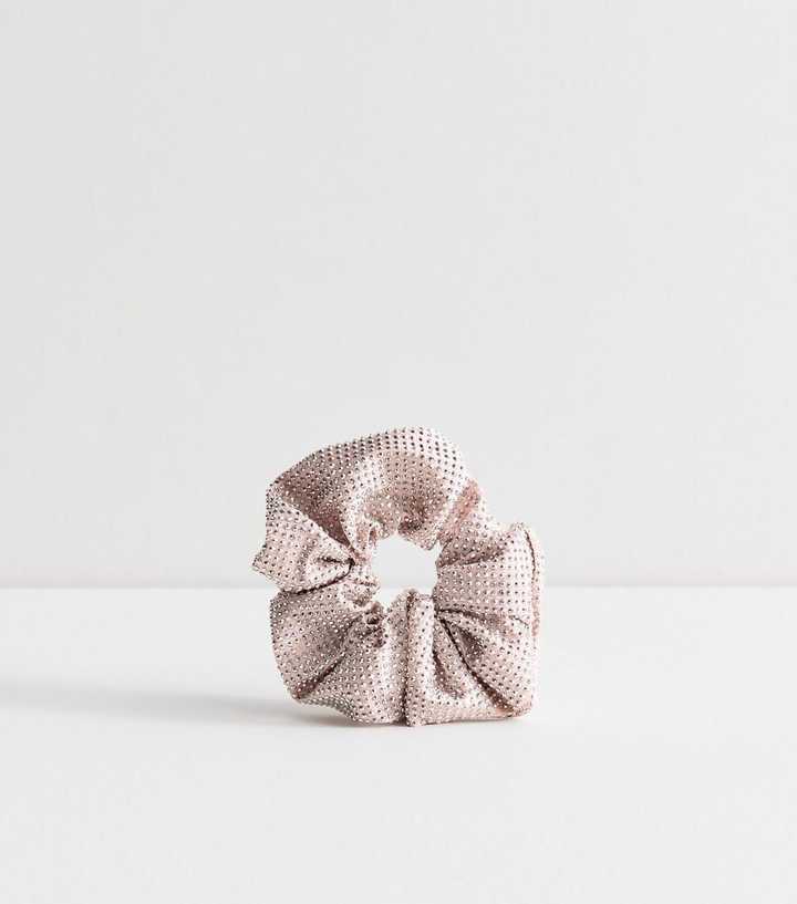 Pink Gem Embellished Scrunchie