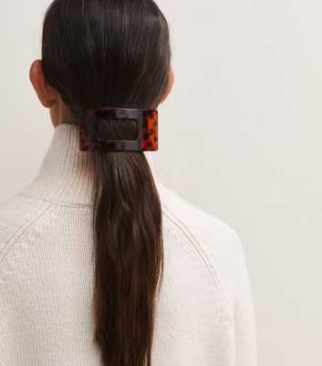 Brown Tortoiseshell Square Cut Out Hair Claw Clip
