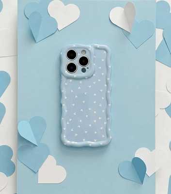 Coconut Lane Light Blue Hearts Print Phone Case