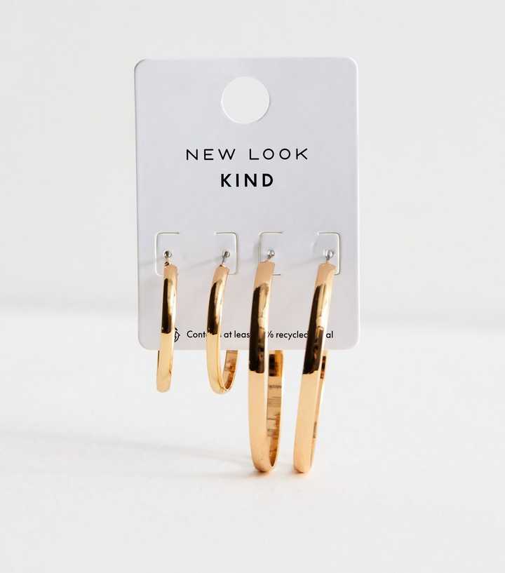 Pack Of 2 Gold-Tone Mixed Size Hoop Earrings